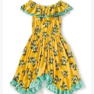 MATILDA JANE Hooked On A Feeling Yellow Off the Shoulder Ruffled Dress Size S